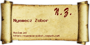 Nyemecz Zobor névjegykártya